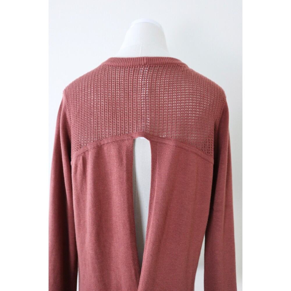 Lululemon Size 6 Back To Balance Sweater Open Back Knit Rustic Clay - Picture 8 of 12